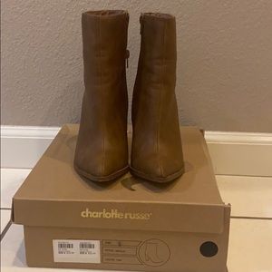 Women Faux Leather Tan Bootie